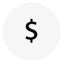 Circular icon with dollar sign